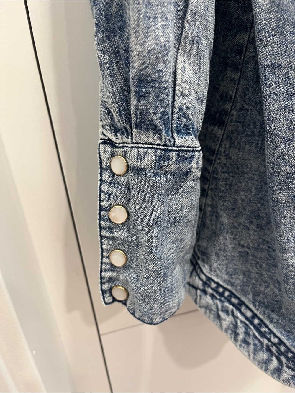 Free People Light Wash Denim Mini Dress - Picture 3 of 5